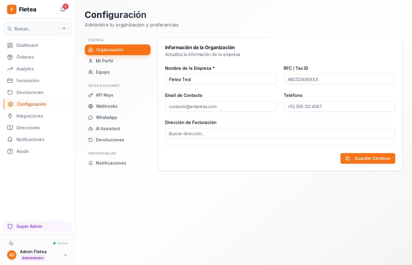 Configuracion de WhatsApp